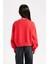 Kız Çocuk Cropped Fit V Yaka Basic Düz Sweatshirt D7047A824WN 10