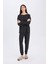 Pijama Takımı Softshell Uzun Kollu Üst Beli Lastikli Uzun Alt-Fall in Love D9183AX24WN 7