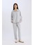 Regular Fit Yarım Fermuarlı Dik Yaka Basic Düz Sweatshirt D9009AX24WN 10