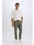 %100 Pamuk Yazlık Jogger Chino Pantolon Beli Bağcıklı Cepli Düz Paça Z9933AZ25SP 9