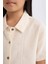 Kız Çocuk Cropped Fit Keten Kısa Kollu Gömlek D9142A825SM 14