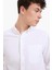 %100 Pamuk Regular Fit Polo Yaka Oxford Basic Düz Uzun Kollu Beyaz Gömlek A8028AX25SP 14