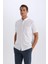 %100 Pamuk Regular Fit Polo Yaka Oxford Yazlık Kısa Kollu Beyaz Gömlek D7419AX25SM 7
