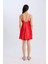 V Yaka Saten Askılı Gecelik-Fall in Love D6415AX24WN 14