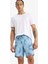 Fit Regular Fit Desenli Esnek Dokulu Deniz Şortu D9630AX25HS 10