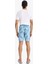 Fit Regular Fit Desenli Esnek Dokulu Deniz Şortu D9630AX25HS 14
