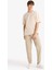%100 Pamuk Jogger Slim Fit Dar Kesim Beli Bağcıklı Gabardin Pantolon D8607AX25SP 14