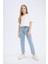 Kız Çocuk Mom Fit Standart Paça Jean Pantolon D7095A825SM 9