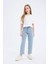 Kız Çocuk Mom Fit Standart Paça Jean Pantolon D7095A825SM 11