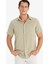 %100 Pamuk Regular Fit Yazlık Polo Yaka Keten Görünümlü Kısa Kollu Gömlek D7551AX25SP 15
