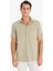 %100 Pamuk Regular Fit Yazlık Polo Yaka Keten Görünümlü Kısa Kollu Gömlek D7551AX25SP 16