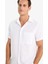 %100 Pamuk Regular Fit Yazlık Polo Yaka Keten Görünümlü Kısa Kollu Beyaz Gömlek D7551AX25SP 12