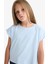 Kız Çocuk Boxy Fit Bisiklet Yaka Basic Düz Kısa Kollu Tişört C4511A825SM 12