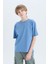 Erkek Çocuk Oversize Geniş Kalıp Bisiklet Yaka Basic Düz Kısa Kollu Tişört B5927A825SM 12