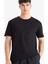 %100 Pamuk New Regular Fit Bisiklet Yaka Basic Düz Kısa Kollu Siyah Tişört V7699AZ25SP 8