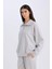 Regular Fit Yarım Fermuarlı Dik Yaka Basic Düz Sweatshirt D9009AX24WN 11