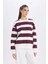 Relax Fit Bisiklet Yaka Çizgili Kalın Sweatshirt A1883AX24AU 11