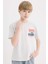 Erkek Çocuk Bisiklet Yaka Sırt Baskılı Kısa Kollu Tişört D9266A825SM 11