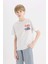 Erkek Çocuk Bisiklet Yaka Sırt Baskılı Kısa Kollu Tişört D9266A825SM 12