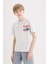 Erkek Çocuk Bisiklet Yaka Sırt Baskılı Kısa Kollu Tişört D9266A825SM 14