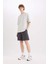 %100 Pamuk Slim Fit Dar Kesim Dar Paça Cepli Basic Düz Şort B8673AX25SM 8