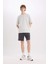 %100 Pamuk Slim Fit Dar Kesim Dar Paça Cepli Basic Düz Şort B8673AX25SM 9