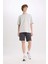 %100 Pamuk Slim Fit Dar Kesim Dar Paça Cepli Basic Düz Şort B8673AX25SM 10