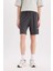 %100 Pamuk Slim Fit Dar Kesim Dar Paça Cepli Basic Düz Şort B8673AX25SM 11
