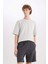 %100 Pamuk Slim Fit Dar Kesim Dar Paça Cepli Basic Düz Şort B8673AX25SM 12