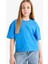 Kız Çocuk Relax Fit Bisiklet Yaka Basic Düz Kısa Kollu Tişört Z5095A625SM 9