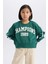 Kız Çocuk Relax Fit Bisiklet Yaka Baskılı Sweatshirt D7442A825SP 16