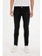 %100 Pamuk Carlo Skinny Fit Ekstra Dar Kalıp Normal Bel Ekstra Dar Paça Siyah Jean Pantolon E0181AX24AU 7