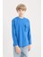 Erkek Çocuk Oversize Geniş Kalıp Bisiklet Yaka Uzun Kollu Tişört D7405A825SP 14