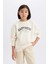 Kız Çocuk Relax Fit Bisiklet Yaka Baskılı Okul Sweatshirt D9078A825SP 9