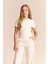 Kız Çocuk Slim Fit Dar Kesim Bisiklet Yaka Ribana Basic Düz Kısa Kollu Tişört B3054A825SM 11