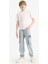 Erkek Çocuk Kargo Cepli Esnek Bantlı Jogger Paça Jean Pantolon E0246A825SM 9