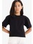 Kız Çocuk Relax Fit Bisiklet Yaka Basic Düz Kısa Kollu Tişört Z5095A625SM 7