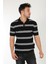 66562 Yakası Fermuarlı Çift Çizgi Desen Triko T-Shirt 8