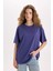 Oversize Geniş Kalıp Bisiklet Yaka Basic Düz Kısa Kollu Tişört V4136AZ25SM 10