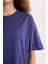 Oversize Geniş Kalıp Bisiklet Yaka Basic Düz Kısa Kollu Tişört V4136AZ25SM 11