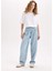 Oversize Geniş Kalıp Basic Düz Bisiklet Yaka Kısa Kollu Beyaz Tişört V4136AZ25SM 7