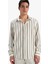 %100 Pamuk Relax Fit Çizgili Uzun Kollu Gömlek E0302AX25SP 10