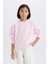 Kız Çocuk Relax Fit Bisiklet Yaka Baskılı Okul Sweatshirt D9078A825SP 10
