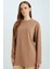 Regular Fit Bisiklet Yaka Basic Düz Uzun Kollu Tişört Tunik D4897AX24WN 7