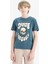 Erkek Çocuk Bisiklet Yaka Baskılı Kısa Kollu Tişört E0083A825SM 12