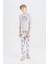 Erkek Çocuk Kadife Pijama Takımı Baskılı Uzun Kollu Üst Uzun Alt D8599A824CW 12
