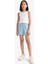 Kız Çocuk Beli Lastikli Jean Şort B6386A825SM 11