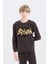 Erkek Çocuk Batman Pijama Takımı Polar Uzun Kollu Üst Beli Lastikli Uzun Alt D8570A824CW 14