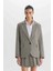 Oversize Geniş Kalıp Ceket Yaka Blazer Ceket D9376AX24AU 6