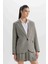 Oversize Geniş Kalıp Ceket Yaka Blazer Ceket D9376AX24AU 8
